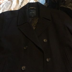 Navy Blue Nautica pea coat in excellent condition